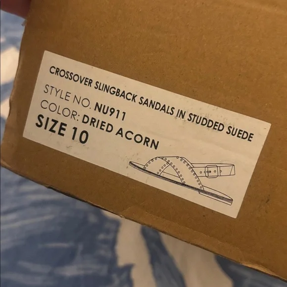 New! MADEWELL 10 The Tuley Crossover Sandals Slingback Studded Suede Dried Acorn - Picture 7 of 8